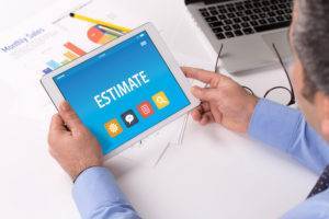 ESTIMATE CONCEPT ON TABLET PC SCREEN estimate-home-valuation